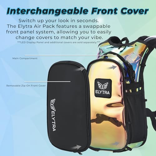 ELYTRA Air Hydration Pack with 2L Bladder, Magnetic Tube Clip | Customizable Rave & Festival Backpack | Lightweight Hydration Backpack for Hiking, Running, Biking & Outdoor Adventures - color: Galaxy