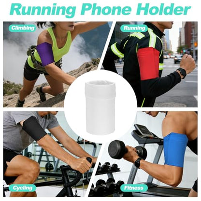 Cell Phone Armband Sleeve, Universal Sports Arm Band Sleeves Stretches to Fit All Phones Holder White - Fitting for (Fitness ExerciseWorkout/Hiking/Jogging/Gym) - color: White
