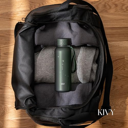 KIVY Slim Water Bottle 22oz Tritan - Lightweight & Shatterproof - BPA-Free - color: 01 Dark Green, size: 22oz