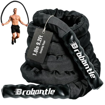 Jump Rope,Weighted Jump Rope for Men Women,2.5lb 4lb 4.7lb Adult Jumpropes for Fitness, Heavy Skipping Rope for Exercise, Jumping Rope for Improve Strength, Weight Loss, Boxing Training,Total Body Workout Equipment - style: 2.5lb-Black