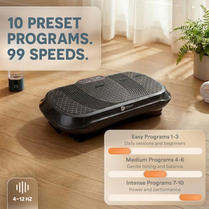 Lifepro Waver Vibration Plate Exercise Machine with 99 Speeds & 10 Presets - color: Black