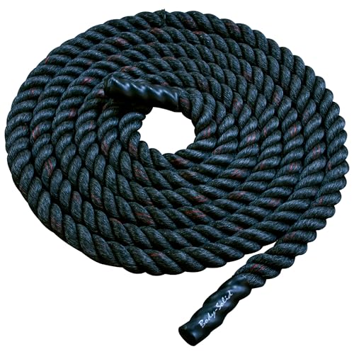 Body-Solid Fitness (BSTBR2030) Training Battle Ropes, Heavy Weighted for Home Gym for Working Out and Strength Workouts, 2 inch Diameter. 30 Ft. Rope