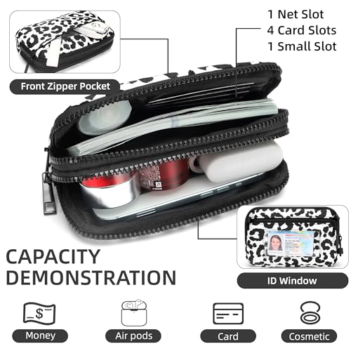 FODOKO Wristlet wallets for Women RFID crossbody bags with 4 Zippers - color: Black-1