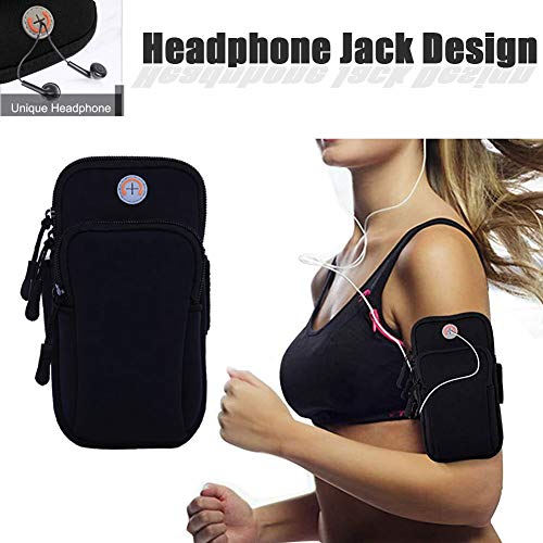 2Pack Phone Armband for Running,Cell Phone Holder Arm Band for iPhone 17 16 16e 15 14 13 12 11 Pro Max Xs Max Xr X 8 7 Plus Mini/Galaxy S26 S25 S24 Note,Waterproof iPhone Armband,Black Sleeve - color: 1-Black