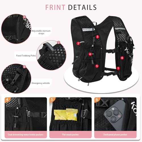 Running Hydration Vest Backpack with 1.5L Bladder for Men Women - color: black, size: without hydration