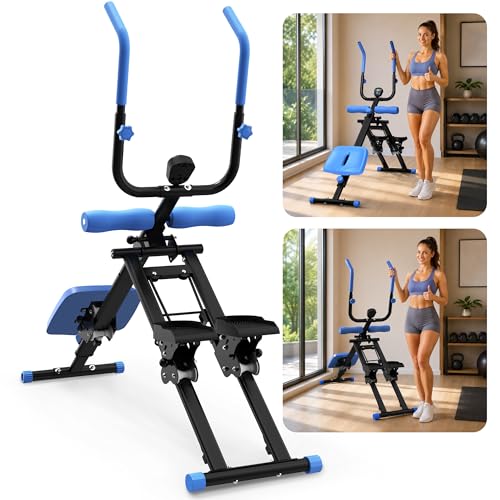 KINMAC 2-in-1 Stair Stepper and Ab Workout Machine - color: Black Blue