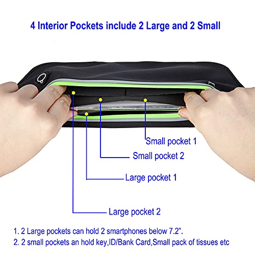 Running Belt,Slim Running Fanny Pack Waterproof Runner Workout Exercise Phone Waist Pack Belt Pouch Bags for Women Men iphone Gym