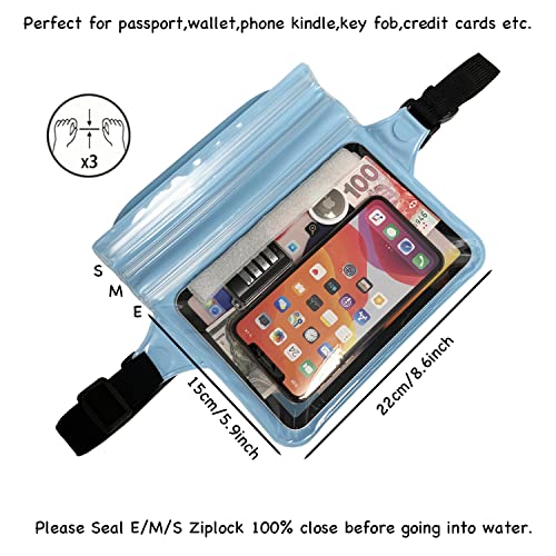 Waterproof Waist Pouch Dry Belt Bag Fanny Pack For Swim Surf Snorkel - color: Blue