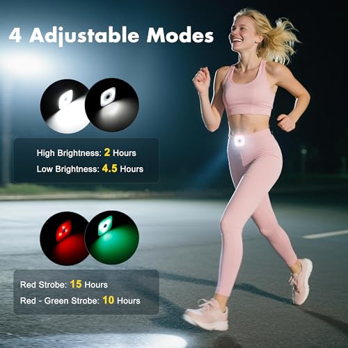 redaica 2 Pack Pink Running Lights for Runners, Rechargeable, 4 Modes - color: Pink