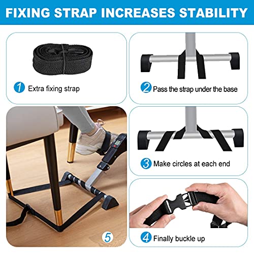 TABEKE Under Desk Bike Pedal Exerciser, Fully Assembled Folding Pedal Exerciser for Arm and Leg Workout, Portable Sitting Desk Cycle with LCD Screen Displays 2025526