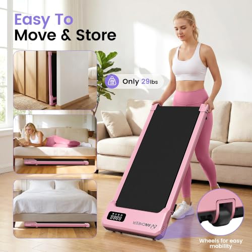ANCHEER Walking Pad with Incline-Small Treadmill for Home - color: Pink