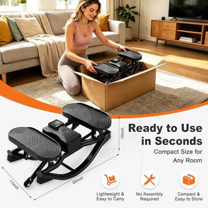 Rock Steppers for Exercise at Home 3D Motion Stair Stepper 350 LBS Capacity - color: Black