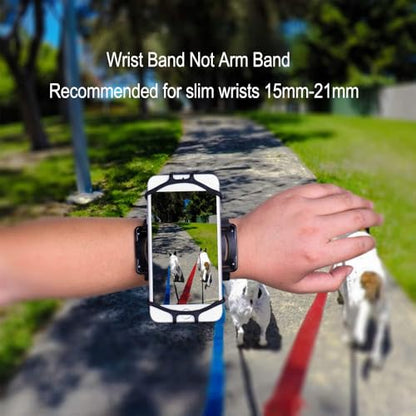Wristband Cell Phone Holder, 360 Rotatable Running Forearm Armband for 4.7-6.7 Inch Smartphones, Compatible with iPhone 16 Pro/15/Pixel 9a/9 Pro/8a/Samsung Galaxy/Motorola Moto/Blu Phones (Black)