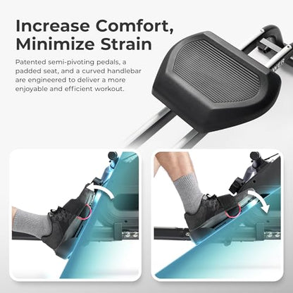 Sunny Health & Fitness Smart Magnetic Rowing Machine, Full-Body Workout