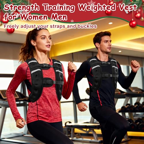Wolliwa 6lb/8lb/12lb/16lb/20Lb Weighted Vest Woman Men - color: Black, size: 30 Lbs