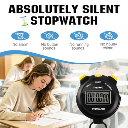 Digital Simple Silent Stopwatch Timer for Sports: Stopwatch Only