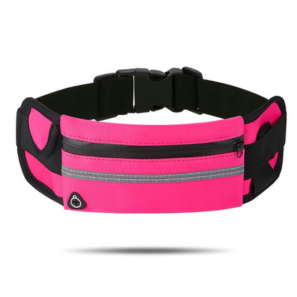Running Belt Waist Pack for Runner Marathon Jogging Cycling Fitness Elastic Belt with Zipper Closure Secure Phone Holder for Men Women Jogger Slim Waistband （Pink） - color: Pink