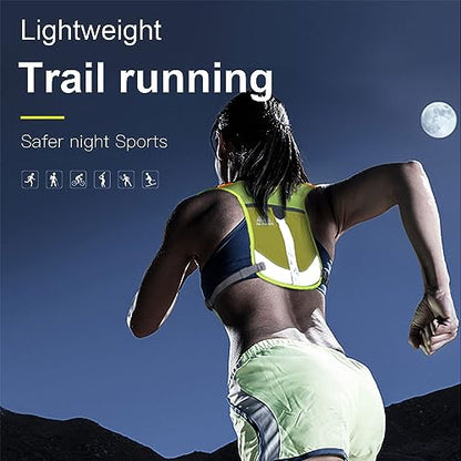 AONIJIE Reflective Running Vest Marathon Running Vest Pack Breathable for Hiking Camping Cycling Race - color: rose red