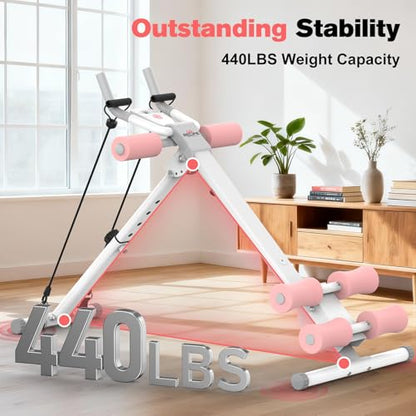 RELIFE REBUILD YOUR LIFE AB Workout Machine Adjustable Ab Trainer Machine - color: Pink