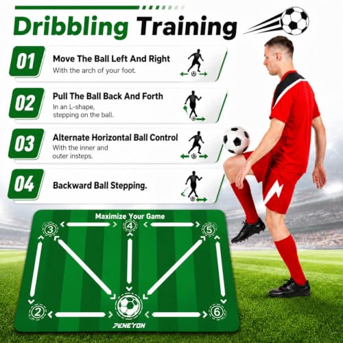 Soccer Training Mat, Soccer Training Equipment, Soccer Gifts for Boys 8-12 - color: Court, size: 47*31 IN