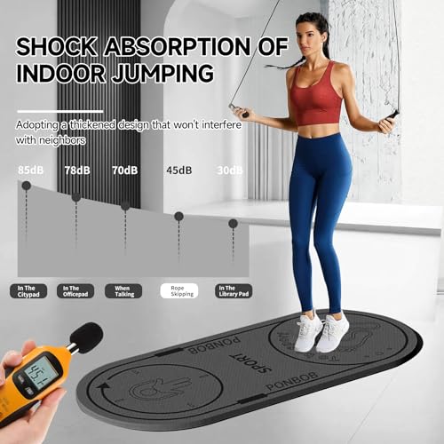 Jump Rope Mat, Non-Slip Workout Mat for Home Gym Fitness