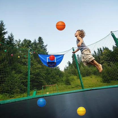 Trampoline Basketball Hoop, with Pump and 4 Mini Balls, Easy to Install, Universal Trampoline Accessories, Trampolines Basketball for Dunking - color: Blue