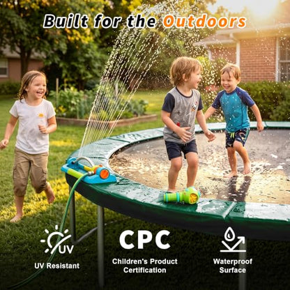 Exacme Double-Sided Round Trampoline Spring Cover, Replacement Safety Pad - color: Dark Green, size: 8FT