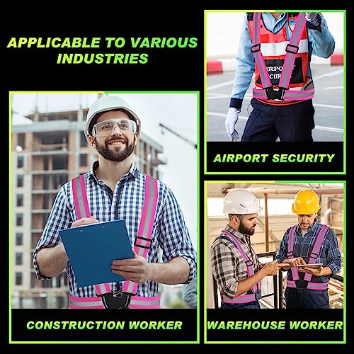 Hercicy Reflective Vest High Visibility Safety Vests Bulk - color: Pink
