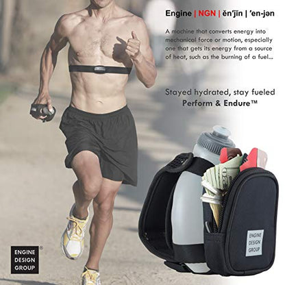 NGN Sport - Running Water Bottle Handheld | Hydration Bottle & Pack with Zippered Pocket - 10 oz (Locomotive Black, 10 oz (2-Pack)) - color: Locomotive Black, size: 10 oz (2-Pack)