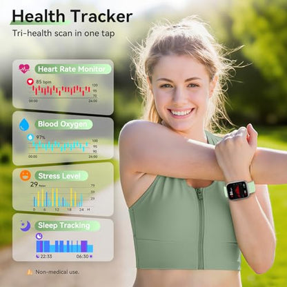 1.85" Smart Watches for Women Men, 120+ Sport Modes Fitness Tracker Watch - color: Green