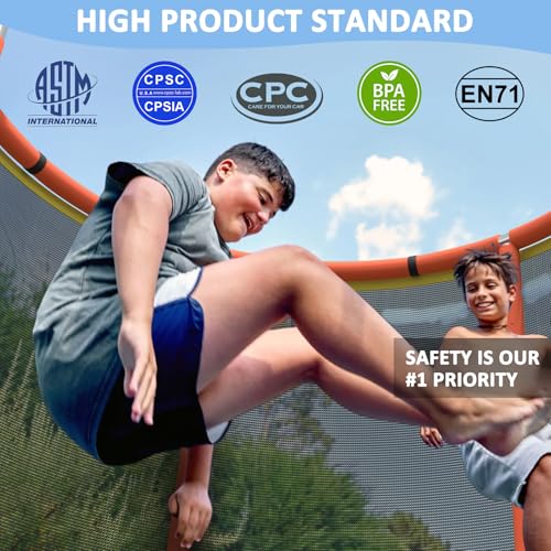 60" Toddler Trampoline for Age 2-4, 5ft Mini Kids Trampoline Indoor with Basketball Ball Adjustable Gymnastics Bar & Toys Swing Enclosure Net for Backyard ASTM Approved - color: Red