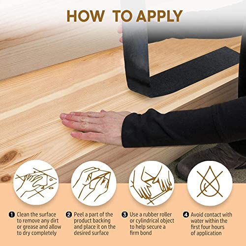 Non-Slip Stair Treads for Wooden Steps, Indoor and Outdoor Grip Tape Black - size: Black, style: 10 Pack