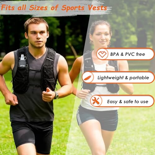 Flexible Running Bottles - Two Pack: 500ml/17oz, Foldable, BPA/PVC Free Soft Flask for Hydration Vests and Running Packs, Collapsible Leak-proof Pocket Bottle for Jogging, Hiking, Cycling, Climbing - color: Brown