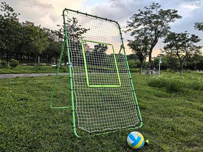6 Adjustable AnglesVolleyball Rebounder Net 7x4 FT Bounce Back Trainer - color: Green
