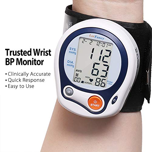 LotFancy Kids Wrist Blood Pressure Monitor for Home Use, BP Cuff 5”-8” for Small Adult, Digital Automatic Blood Pressure Cuff 60 Readings, 1 User, Blood Pressure Cuff Wrist with Portable Carrying Case