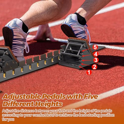 Starting Blocks with Premium Aircraft-Grade Aluminum Adjustable and Detachable Pedals Ideal for Running Enthusiasts Professional Track and Field Competitions - color: Yellow