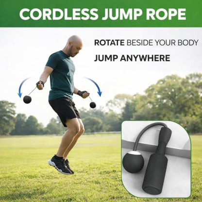 Ropeless Battle Ropes & Weighted Ropeless Skipping Rope Set, Portable Home Gym Equipment for HIIT Cardio Fitness Training, Fat Burning Strength Workout Gear