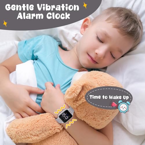 Kids Digital Watches for Boys Girls, Sports Watch with Fitness Tracker, Pedometer, Alarm Clocks, Stopwatch, No App Needed Waterproof Kids Watch, Gift for Teens Student Girls Boys Ages 5-14 - color: L6615E-Grey