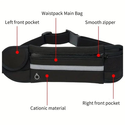 Running Belt Waist Pack for Runner Marathon Jogging Cycling Fitness Elastic Belt with Zipper Closure Secure Phone Holder for Men Women Jogger Slim Waistband （Pink） - color: Pink
