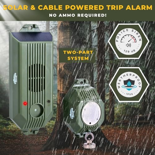 2-Pack Tactiko Rechargeable Safety Perimeter Trip Alarm | 129 dB |USB/Solar - style: 2 Pack