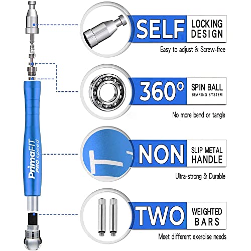 PrimaFIT Pro Speed Jump Rope for Adults, Weighted Skipping Rope for Boxing - color: Blue
