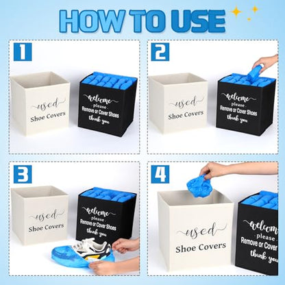200 Pcs Disposable Shoe Covers with 2 Dispenser Boxes, Blue - color: Blue
