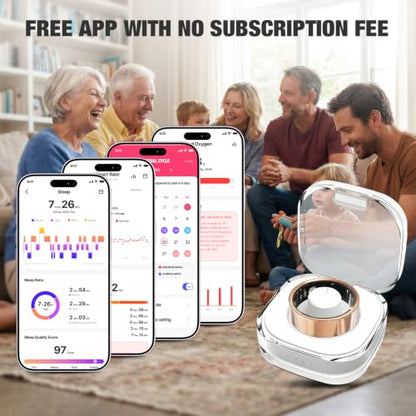 Smart Ring with Heart Rate, Blood Oxygen, Sleep Tracker, Step Tracker - size: 7