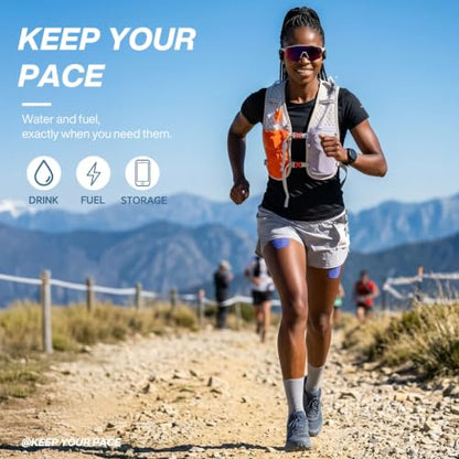Running Vest with 2L Hydration Bladder Lightweight Pack - color: Orange