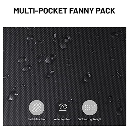 Large Crossbody Fanny Pack for Women Men,Waterproof Waist Bag Pack - color: Black, size: Large