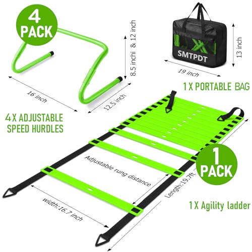 Agility Ladder,Soccer Training Equipment Set,Speed & Agility Training - color: Green