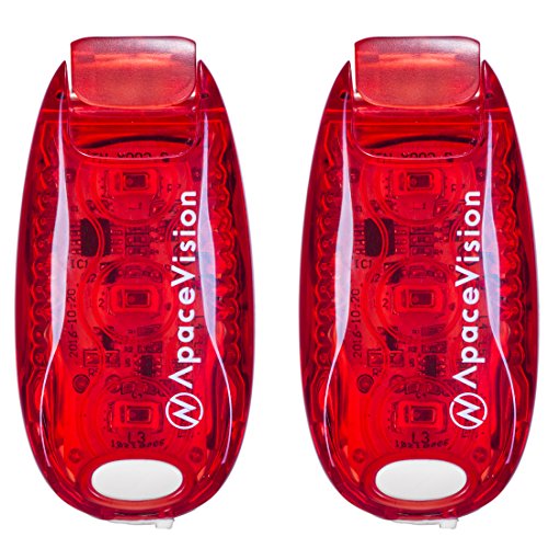 EverLightFX USB Rechargeable LED Safety Light (2 Pack) by Apace - Super Bright Bike Tail Light Works Brilliantly as Running Light for Joggers, Pets, Bicycle Strobe or Rear Clip On Lights - color: Red