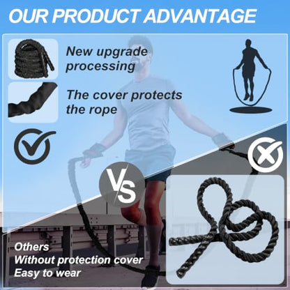 Jump Rope,Weighted Jump Rope for Men Women,2.5lb 4lb 4.7lb Adult Jumpropes for Fitness, Heavy Skipping Rope for Exercise, Jumping Rope for Improve Strength, Weight Loss, Boxing Training,Total Body Workout Equipment - style: 4lb-Black