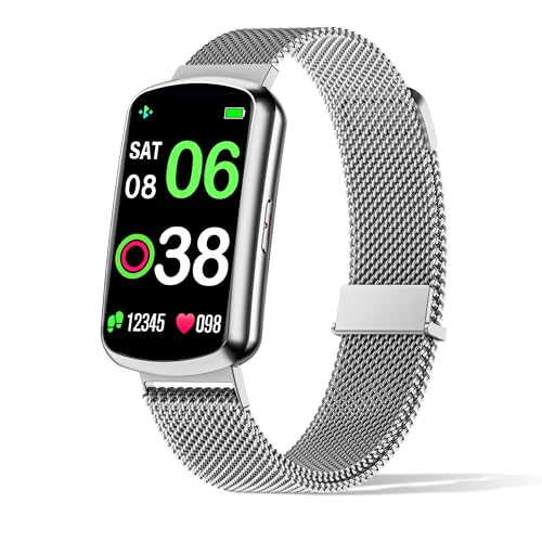 Health Fitness Tracker, Smart Watch with 24/7 Heart Rate, Activity Tracker with Blood Pressure and Blood Oxygen Monitor, 120 Sport Mode Waterproof Sleep Tracker for Women Men - color: Silver
