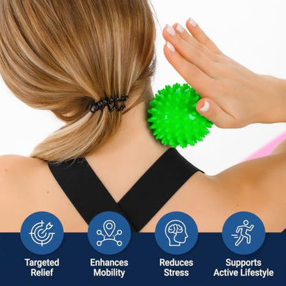Acupoint Physical Massage Therapy Lacrosse Ball Set Ideal for Yoga Deep Tissue Massage Trigger Point Therapy and Myofascial Release Physical Therapy Back Foot Plantar Fasciitis (Spiky Ball) - style: Spiky Ball